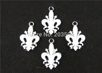 

AE141 100Pcs Mixed Enamel Alloy fleur-de-lis anchor Charms Pendants DIY Jewelry Findings 27x17mm bead