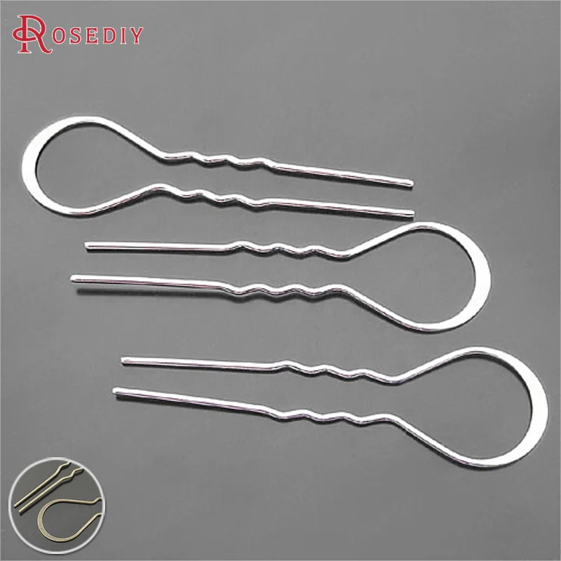 

(18110)10PCS 105x30MM Imitation Rhodium Iron Hair Fork Hair Stick Diy Jewelry Findings Accessories Wholesale