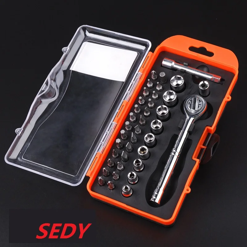 

SEDY 38Pcs Precision Ratchet Socket Screwdriver Set Portable Wrench Driver Sockets Wrench Sets Wrenches Screwdriver Hand Tool