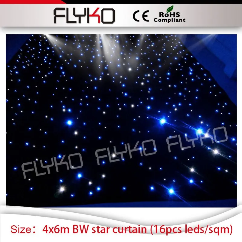 

4*6m led star curtain led star cloth BW twilking light DJ stage backdrop wall wedding decoration