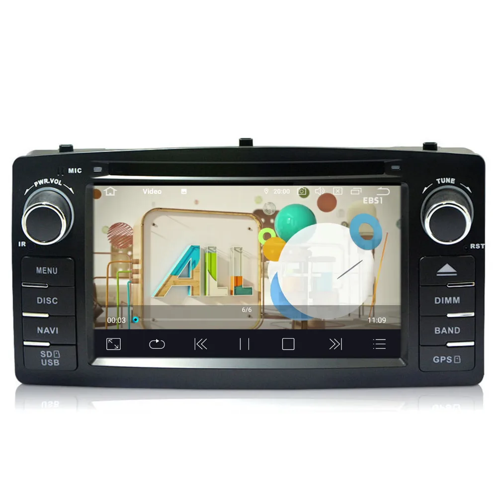 Perfect COIKA Android 9.0 System 2+16G RAM Car Head Unit Stereo For Toyota Corolla E120 BYD F3 Quad Core GPS Navi DVD BT WIFI OBD DVR 4G 4