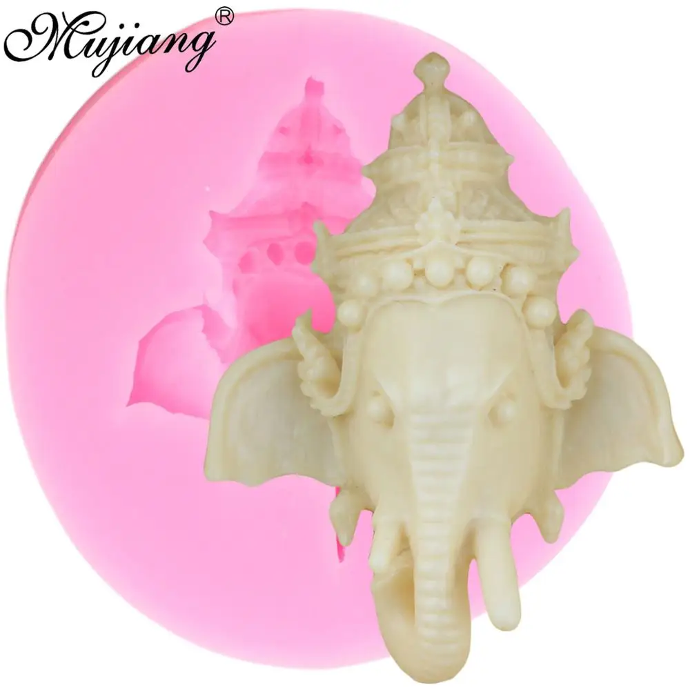 

3D Craft Elephant Head Silicone Mold Resin Clay Soap Candle Molds Fondant Cake Decorating Tools Candy Chocolate Gumpaste Mould