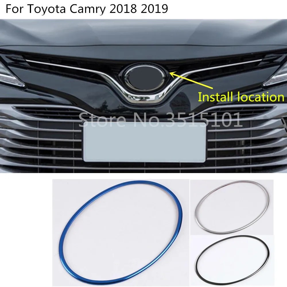 

Car cover Stainless Steel trim Front sign decorative mark Grid Grill Grille Around 1pcs For Toyota New Camry XV70 2017 2018 2019