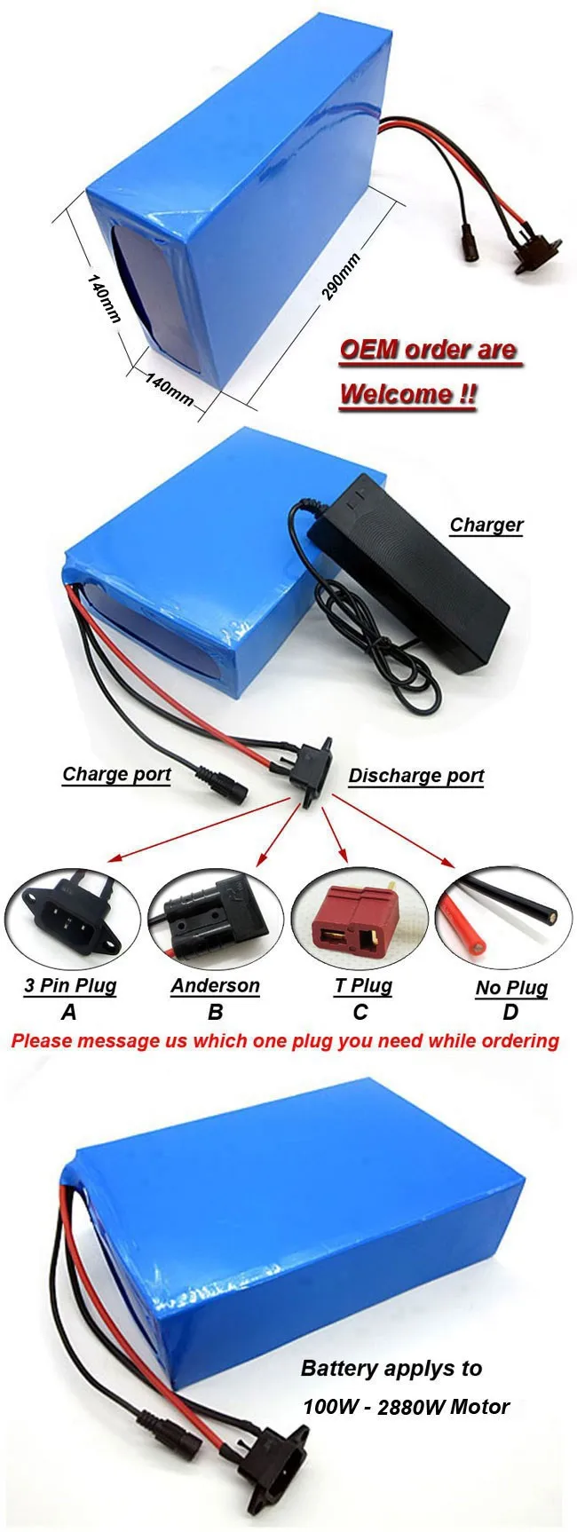 Cheap Customized OEM 72V Electric Bicycle Battery Pack 25AH 72V Li-Ion Lithium Battery Pack in 26650 Cell 40A BMS 2A Charger 3