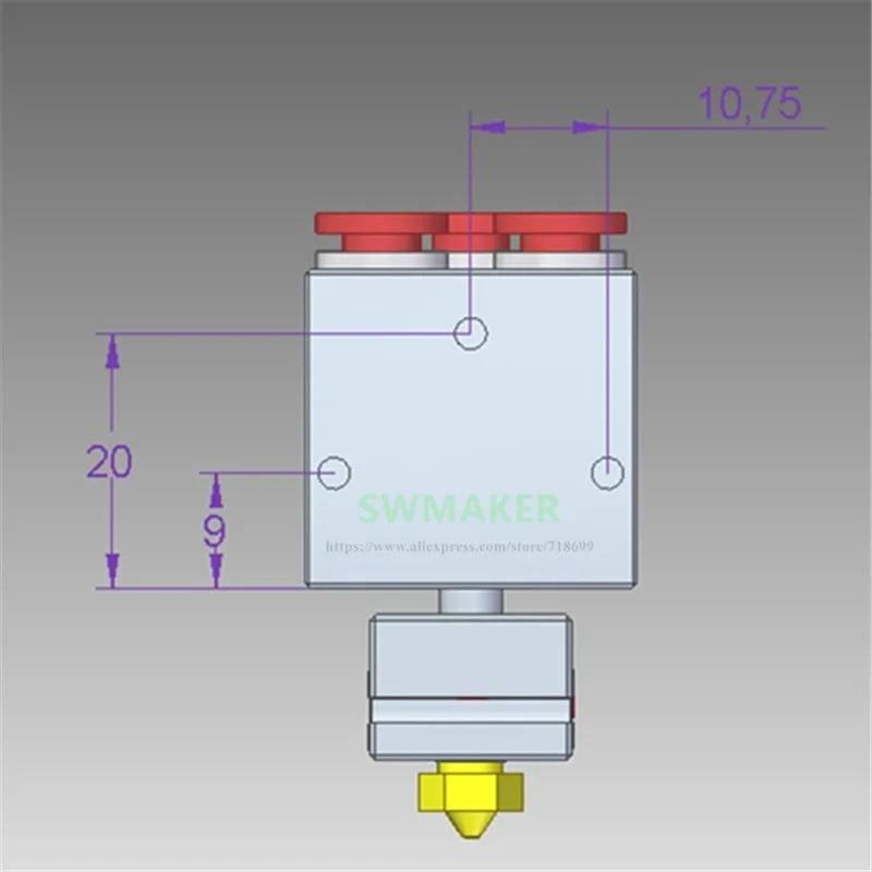 Все металлические с водяным охлаждением Hotend Боуден подача жидкости охлаждения 0 4