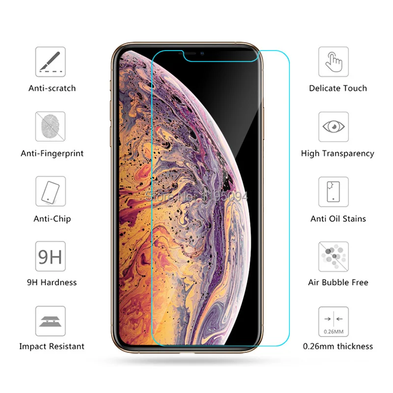 2 шт 9H Ультратонкий чехол из закаленного стекла для iPhone X XS 11 Pro Max XR 8 7 6 6S Plus 5 5S 5C SE 4S 4 защитная пленка для экрана