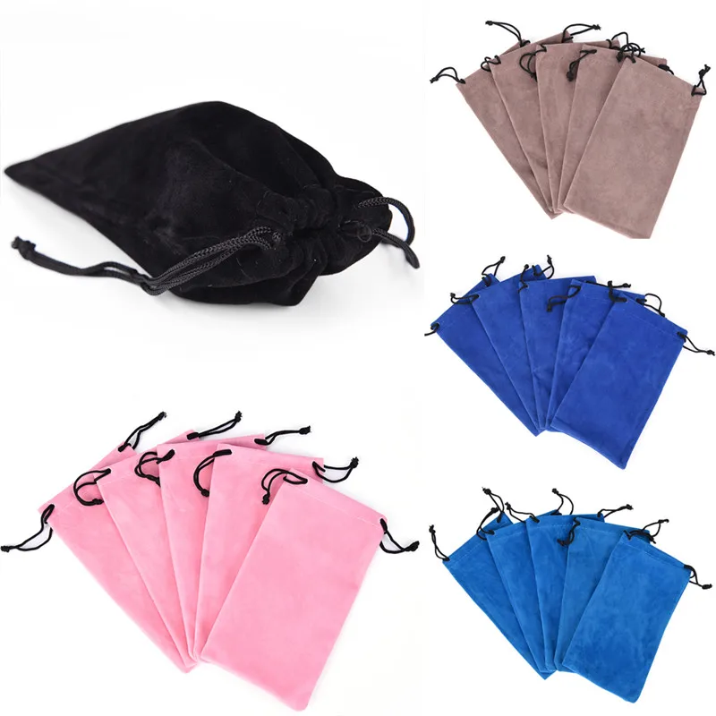 10pcs Material Drawstring Sunglass Bag in Velvet Soft Eyeglasses Pouch