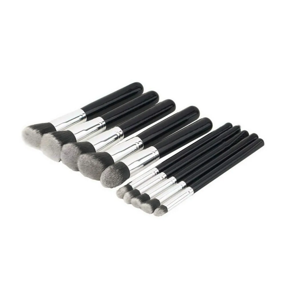 

2017 New 10Pcs/set High Quality Professional Synthetic Kabuki Makeup Brushes Set Cosmetics Foundation blending Make up Tool