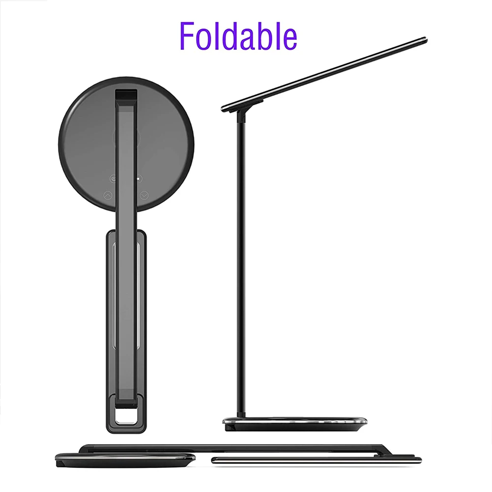 

LED Desk Lamp with 10W Qi Fast Wireless Charger Dimmable Adjustable Bedside Table Lamp QJS Shop
