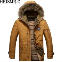 HEISMR. C новая мужская куртка на утином пуху, мужская зимняя куртка, Мужское пальто с воротником из натурального меха с капюшоном, верхняя одежда, куртка, парка, PJK83