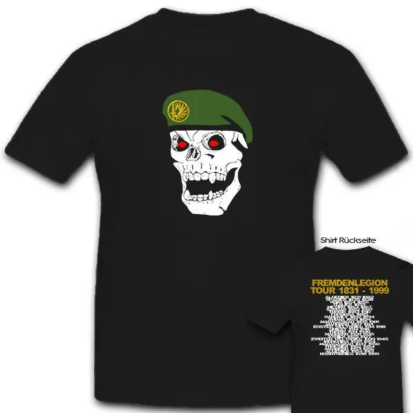 

2019 Summer Cotton Tee Shirt Fremden Legion Totenkopf Schadel Legion Etrangere Barett - T Shirt Fashion T-shirt