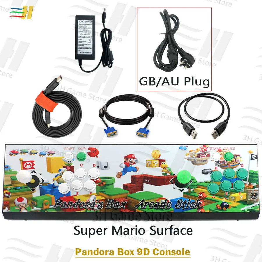 PB9d super mario GB Pandora Box 9d 2500 В 1 аркадная игровая консоль поддержка 3P 4P usb подключение геймпада Поддержка 3d tekken 1 2 3 Mortal Kombat 1 2 3 4 - Цвет: PB9d super mario GB