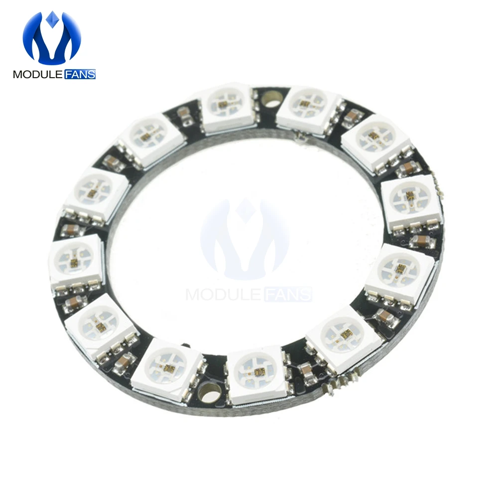 

RGB LED Ring 12 Bits WS2812 WS2812B 5050 RGB LED Spot Integrated Driver Control Serial Module For Arduino I2C Controller