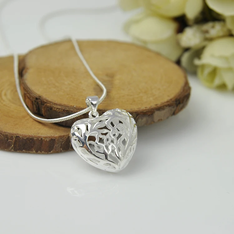 FREE SHIPPING Fashion Women Empty Heart Crystal 925 Sterling Silver