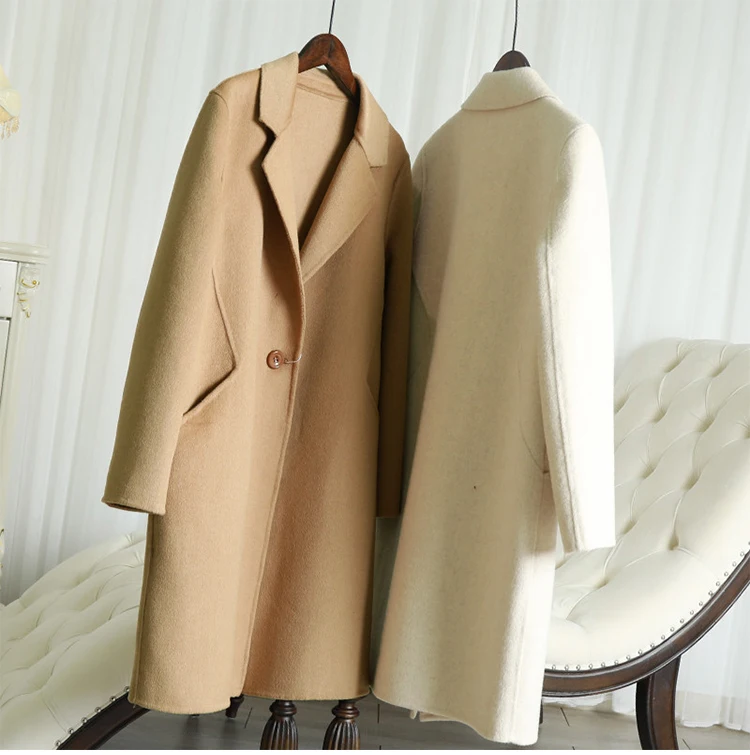 camel down Hiver Manteau Beige Manteaux Casual Yq212 blue caramel Automne Femelle Veste Face 2018 Col Femmes Abrigos Alpaca Black blue pink Cachemire Turn Laine Alpaga De red Alpaca YptvZwq