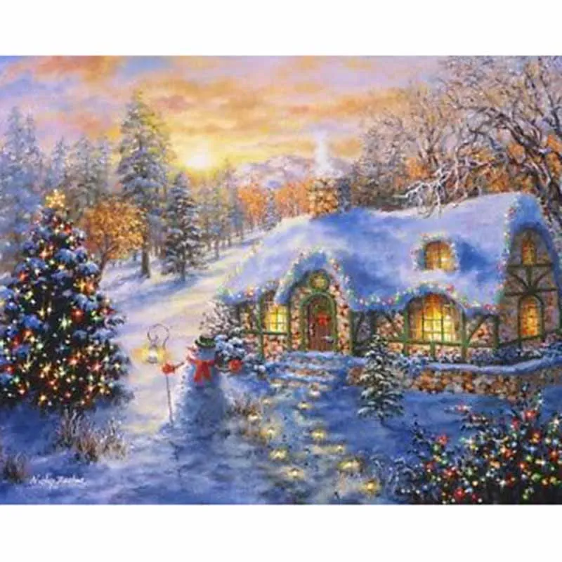 Puzzle-Bluebird-Puzzle-2000-Teile-Christmas-Cottage