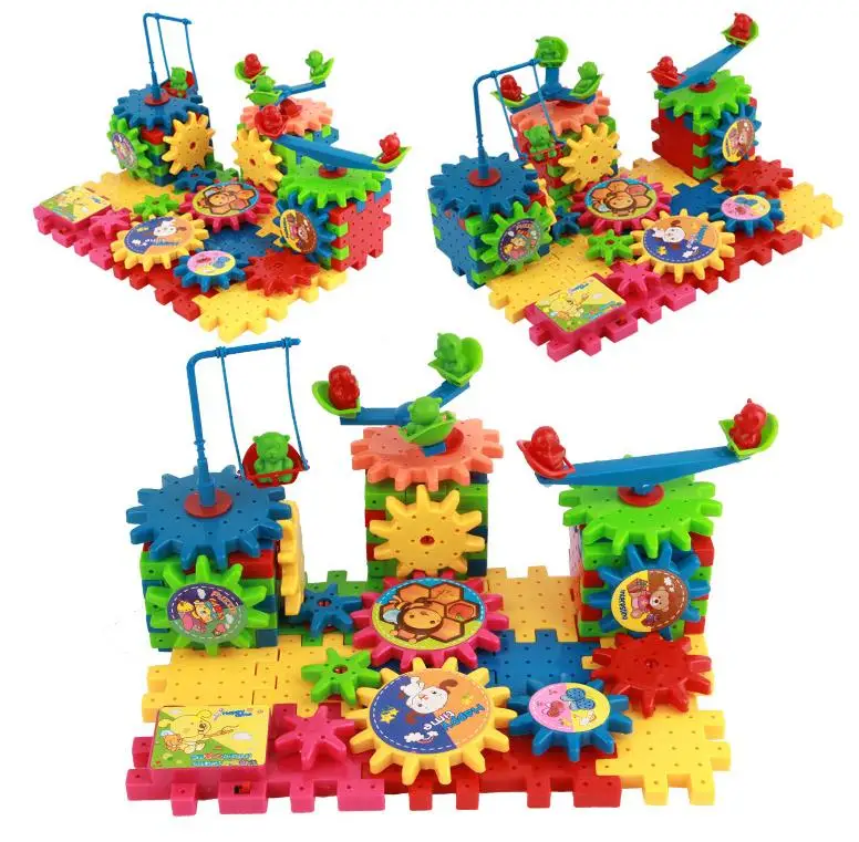 Детские развивающие игрушки, электрические строительные блоки, сцена, контрукт, блок, игрушка, красочные пластиковые шестерни, строительные наборы