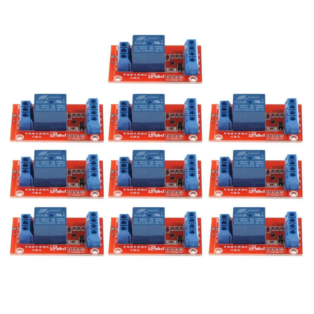 10 Piece 3V 1 Channel Relay Board Module Optocoupler LED for    PIC ARM AVR