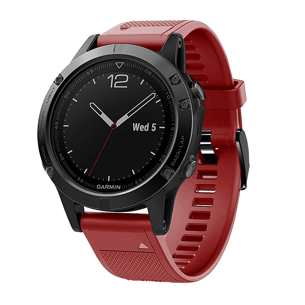 Ремешок силиконовый для наручных часов Garmin Fenix 5X 5 5S Plus 3 HR Forerunner