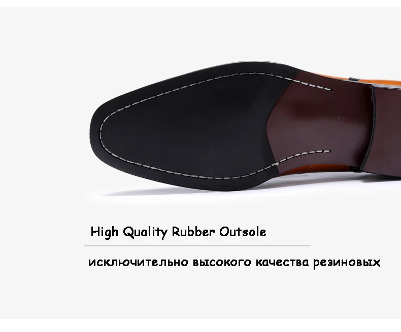 Men's Full Grain Leather Dress Shoes Classical Business Oxfords Shoes Mixed Color Men's Brogue Shoes Moccasin For Men Square Toe (4)