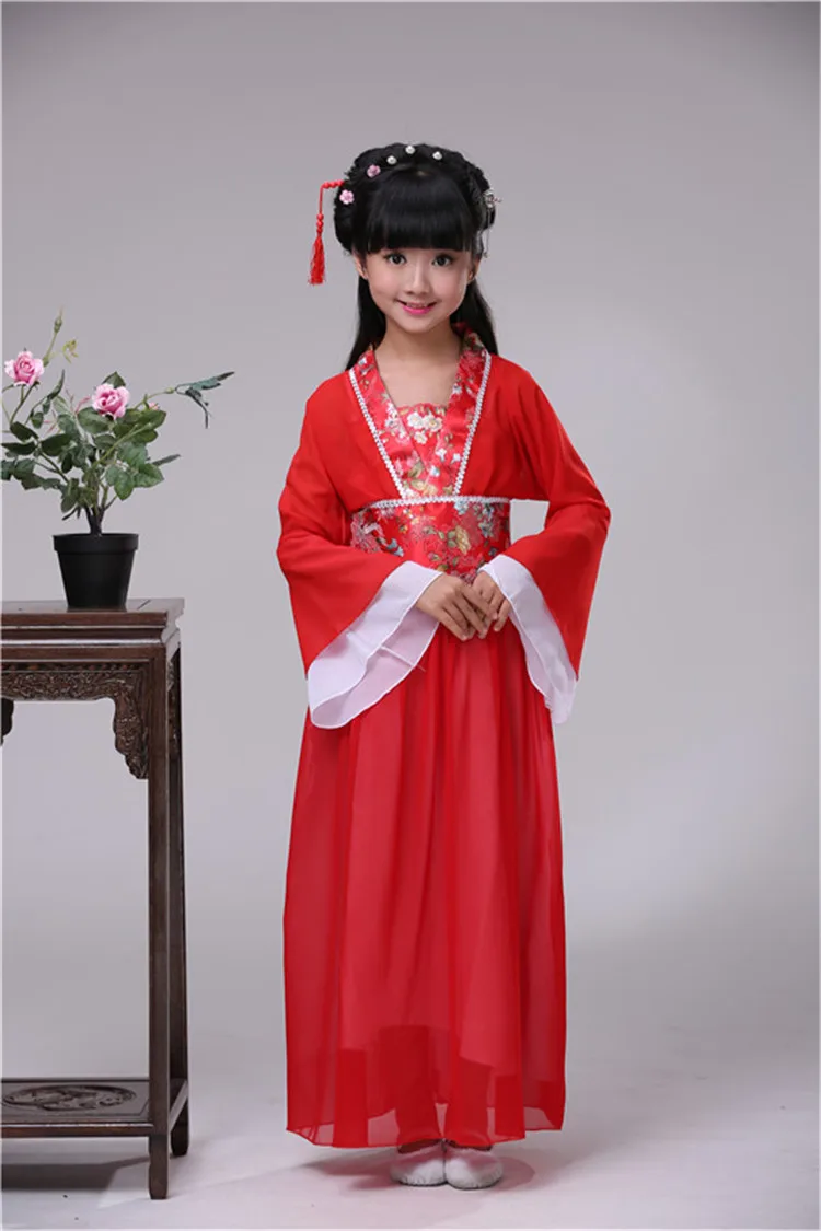 Китайцы девушка Хэллоуин платье династии Тан комплект Костюм для детей Китайская одежда для девочек Фея цитра одежда для выступлений