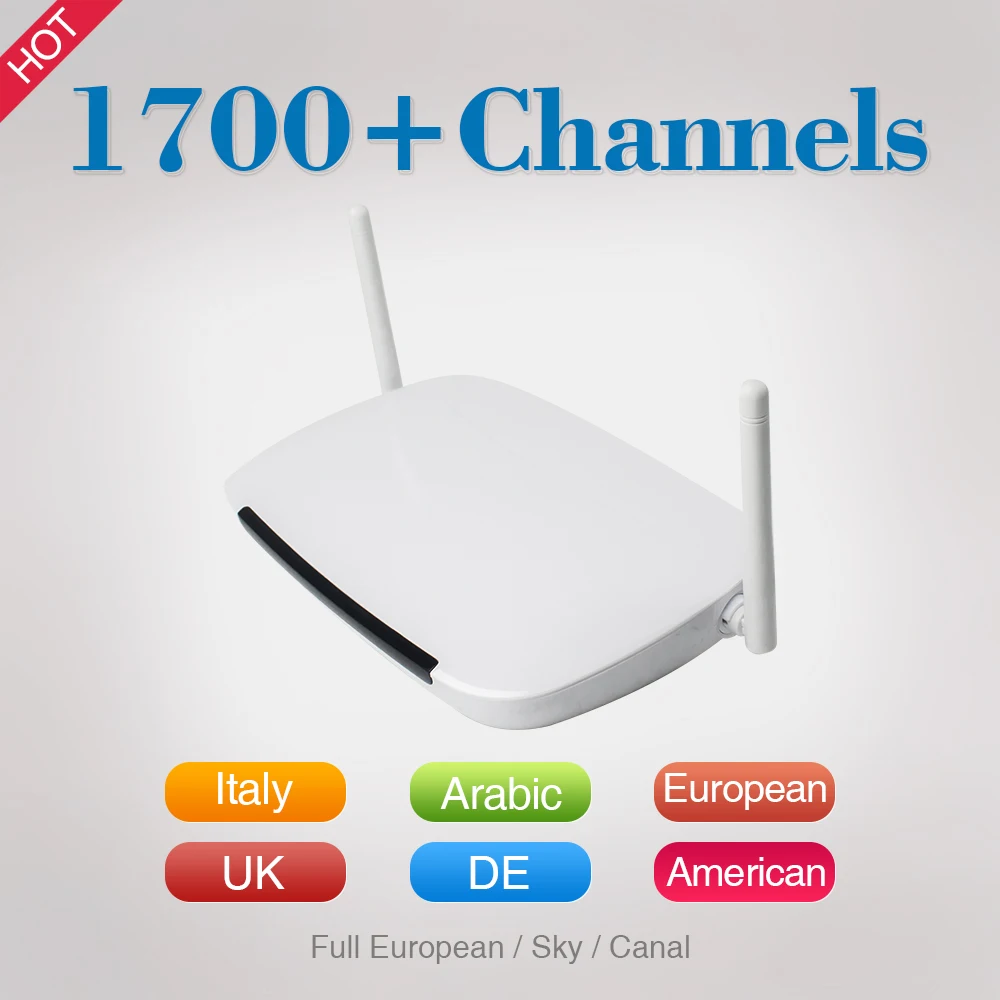 Android TV Box HD IPTV Box with Europe Arabic Italy UK Free IPTV Channels 1700Plus IUDTV Android 4.4 WiFi HDMI Smart TV Box