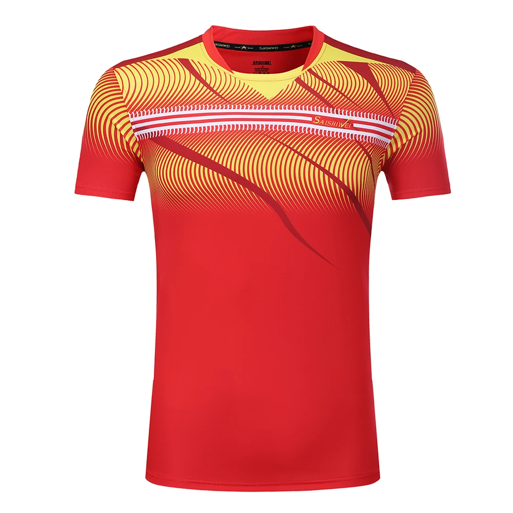 Quick dry бадминтон спортивные рубашки, теннис футболка мужской/женский, теннисные рубашки, Настольный теннис футболка 3871AB - Цвет: Man one shirt