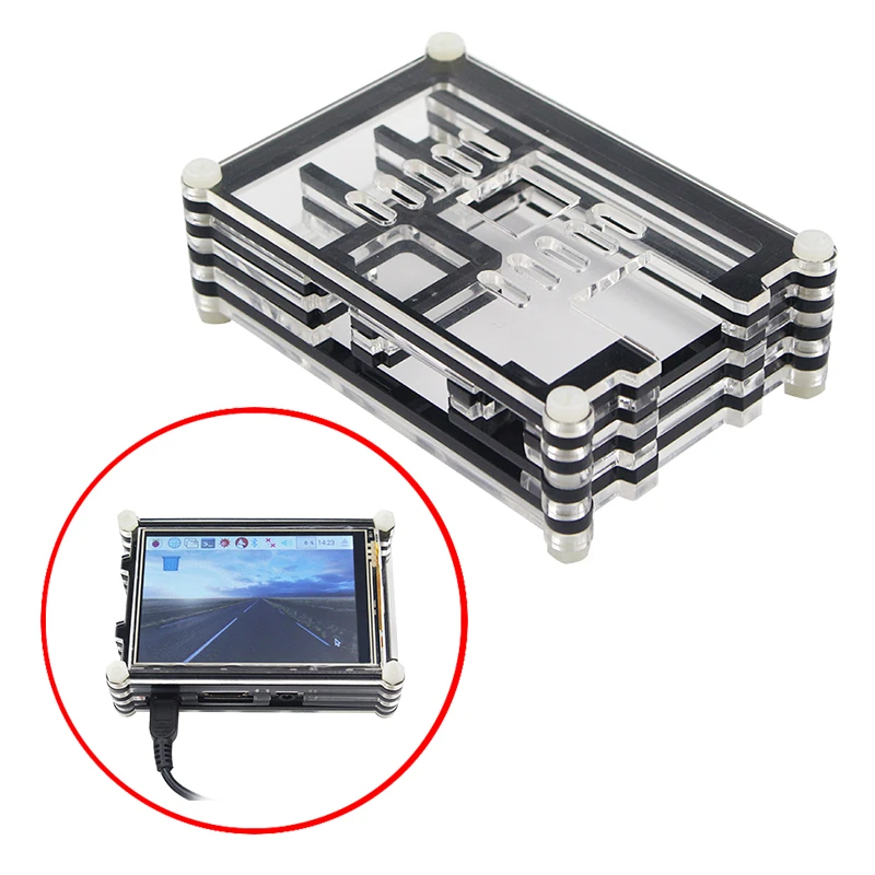 

Raspberry Pi 3 Model B Case 9 Layers Acrylic Case Box Shell for Raspberry Pi 3.5 Inch LCD with Raspberry Pi