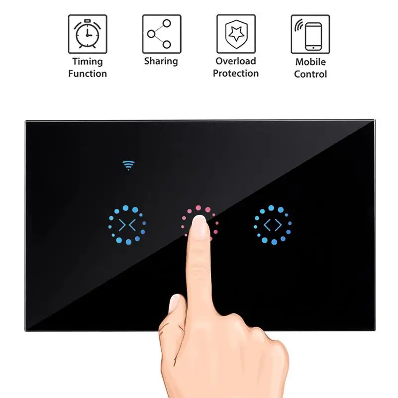 Новый США Plug Wi Fi Smart Touch шторы переключатель голос Управление по Alexa и Google телефон для механический предел жалюзи двигатель