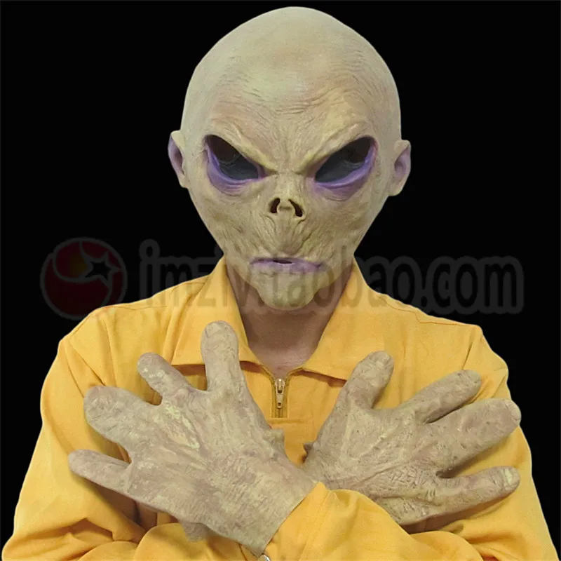 Страшный череп Монстр Зомби Маска полная голова Маскарад нарядное платье партии Косплей Костюм страшные чужеродные маски перчатки Хэллоуин