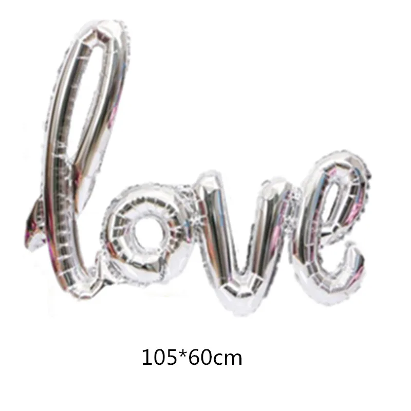 Свадебные шары с большим сердцем, фольгированный баллон гелия на День святого Валентина, День рождения, день рождения - Цвет: silver love