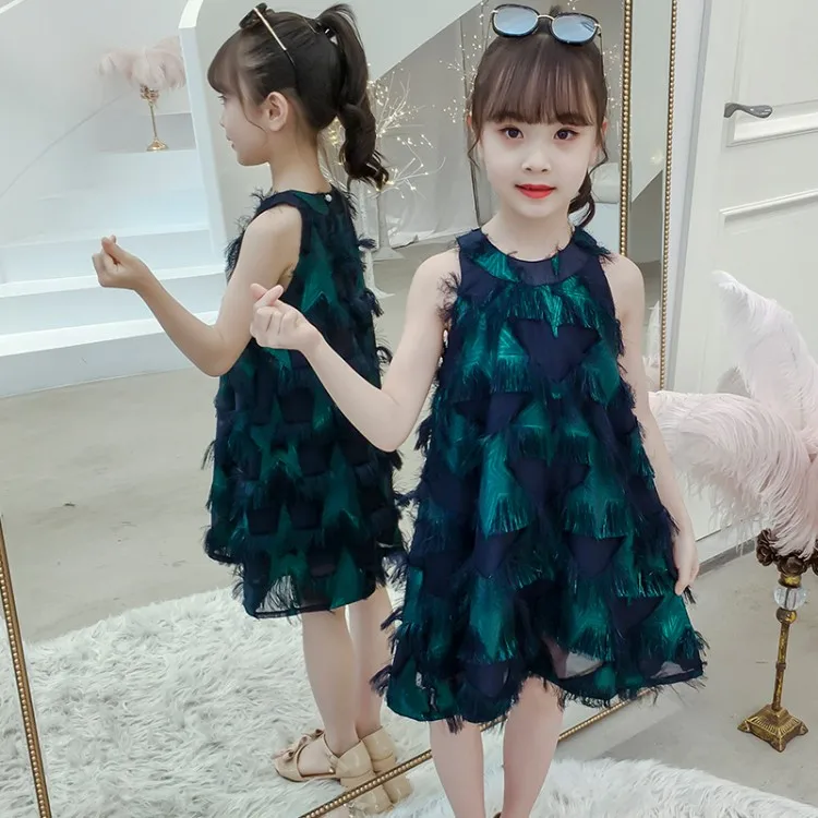 

Girl fashion Dress 2019 New Sleeveless tutu Big bow Kid Dresses Girls Clothes Party Princess Birthday Vestidos