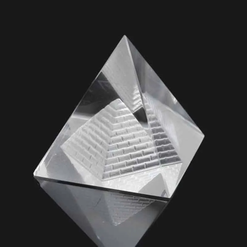 1pc 40*40mm New Egyptian Clear Crystal Quartz Pyramid Home Desk Decoration Gift