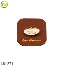 LB271 изготовленный на заказ коричневый кожаный ярлык одежды металла PU кожаные патчи ярлык