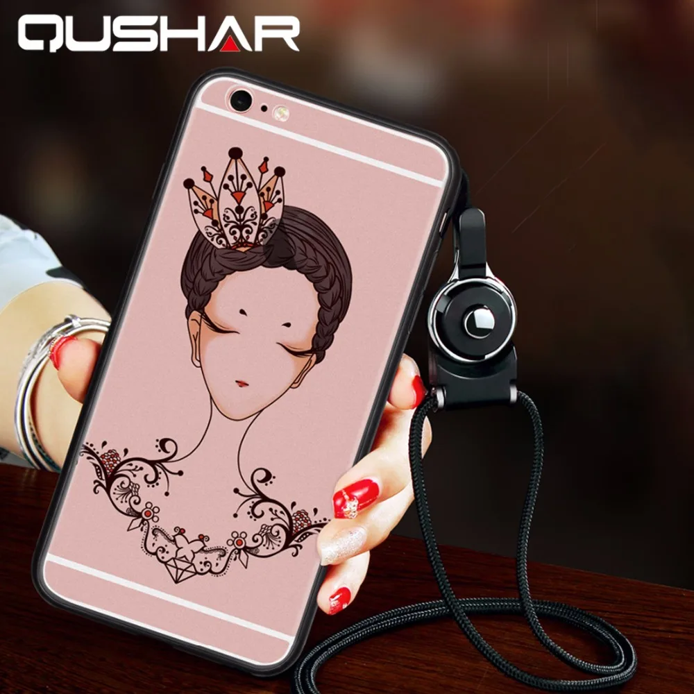 QuShar Luxury Lace Girls Phone Case for iphone 6 6S 7 Plus Elegant Ladies Clear Hard PC Back Cover iphone7 plus Fundas |