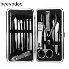 16 шт. Набор для маникюра и педикюра из нержавеющей стали, ножницы, кусачки для ногтей, щипцы-нож, щипцы для ушей, плоскогубцы, инструмент для ухода за искусством