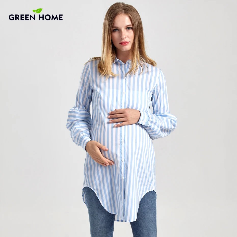 Green Home Maternity Long Blouse Pregnancy New Nursing Tops Soft Thicken Maternity Striped Comfortable Shirts Women Clothing Green Home Maternity Long Blouse Pregnancy New Nursing Tops Soft Thicken Maternity Striped Comfortable Shirts Women Clothing