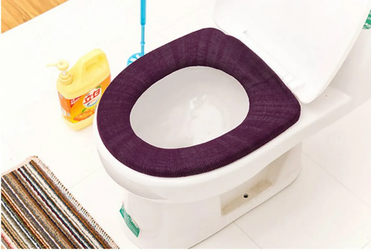 Теплое сиденье на унитаз покрытие для ванной продукты напольный унитаз подушки колодки лайкра использование в o-образном сливе Удобный Туалет 5ZCF274