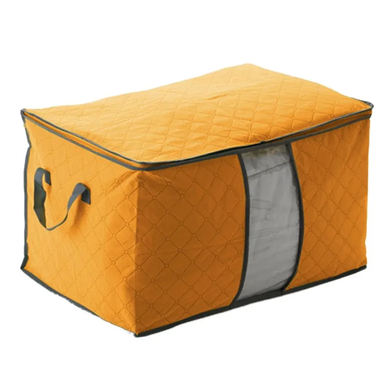 Бамбуковый уголь, сумка для хранения одежды, стеганая Коробка Для Хранения Чехол, органайзер для постельных принадлежностей, не-деревянный мешок, подарок, Прямая поставка