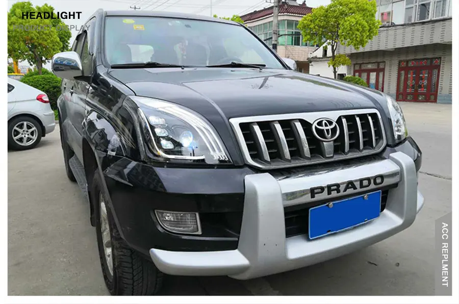 2 шт. светодиодный фары для Toyota Prado 2003-2009 светодиодный автомобильный фонарь ангельские глазки ксенон HID комплект Противотуманные фары светодиодный дневные ходовые огни