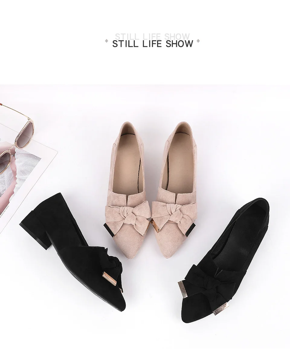 Новое поступление; женские туфли-лодочки на квадратном каблуке; лаконичные офисные женские элегантные туфли без застежки; Рабочая обувь с бантом-бабочкой
