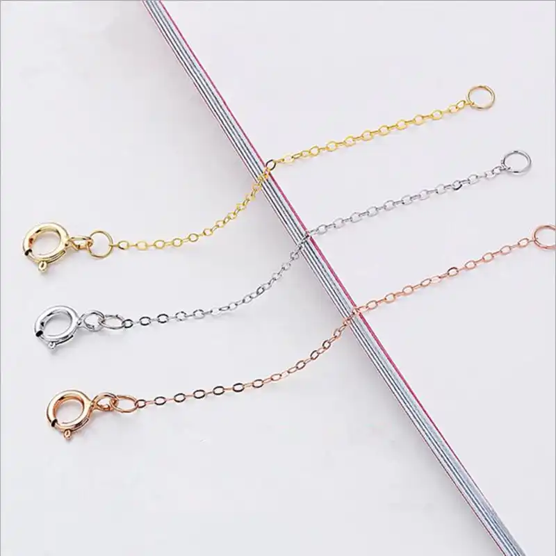 Extension Chain Silver Necklace Pendant Plated Extender Bracelet Connector DIY