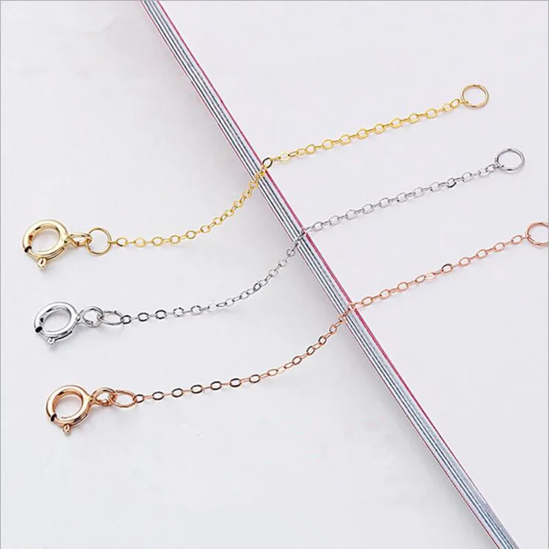 

3cm 5cm 8cm Length 925 Sterling Silver Extended Chains with Lobster Clasps for DIY Necklace Extension Chain Jewelry Making Z1013