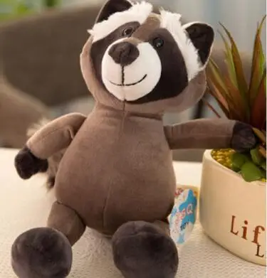 

27cm 35cm Genuine JSQ TOYS Jungle brothers Raccoon plush toy for birthday gift 1pcs