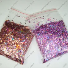 50 г x 1/2"(1 мм) Блестки для ногтей розовый и сиреневый ослепительный бриллиант палитра блесток форма для дизайна ногтей и блестки для ногтей