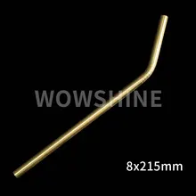 Wowshine золотой 8x215x0,55 мм изогнутая Нержавеющая сталь 304 соломинки 10 шт./лот