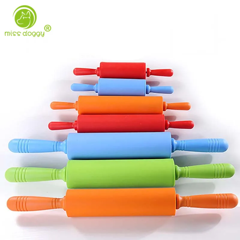

Solid Colorful Home Kitchen Rolling Pin Cooking Tools Silicone Dough Bakeware Rolling Pin Pastry Kitchen Supplies Products 10E