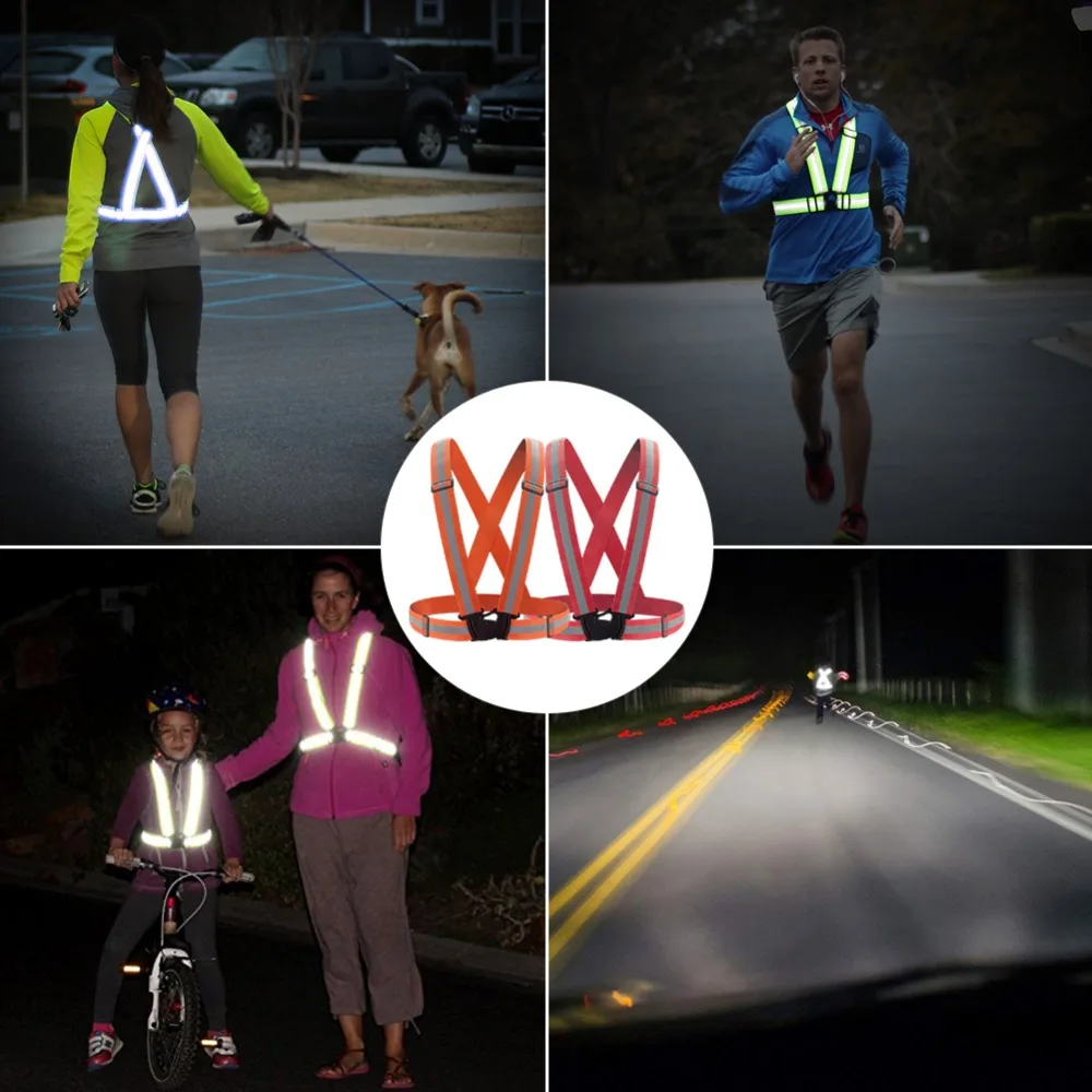 

Reflective Night Running Vest with Adjustable Strap & Breathable Holes Ultrathin Outdoor Traffic Activities Cycling Safety Vest