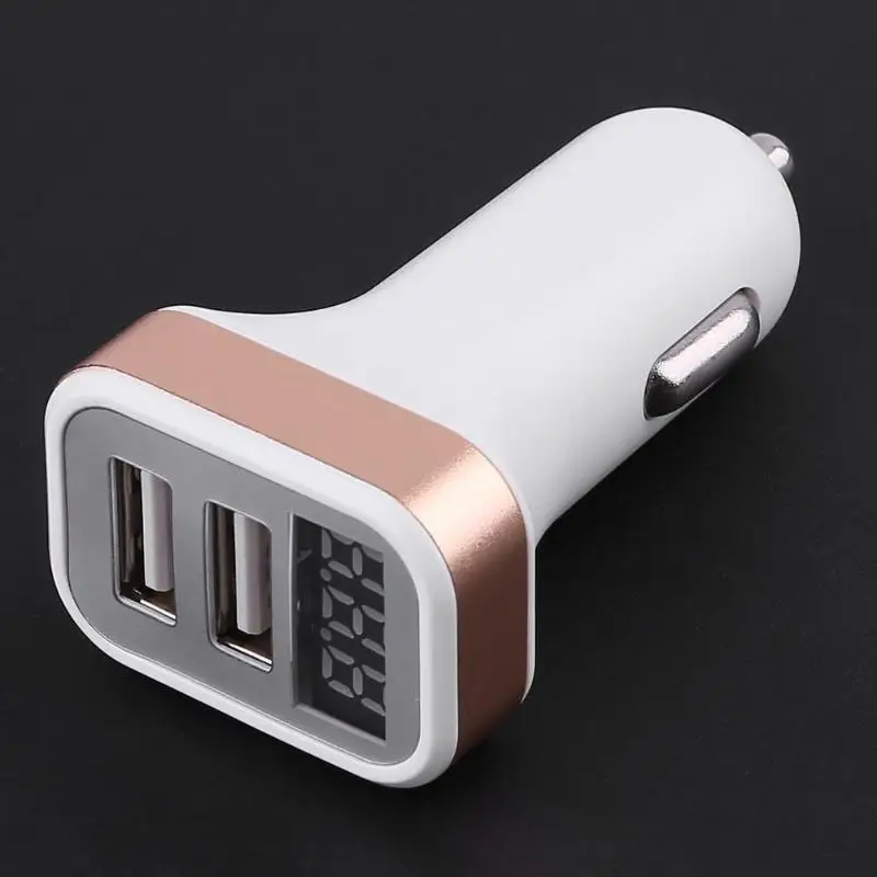 Авто прикуриватель 2.1A двойной Переходник USB для зарядки в машине со светодиодный индикатор напряжения тока детектор для телефона планшета универсальный