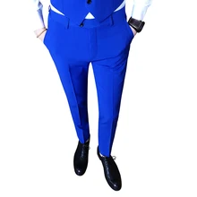 Новые однотонные брюки на весну и осень, мужские повседневные деловые брюки высокого качества, отличный костюм, брюки